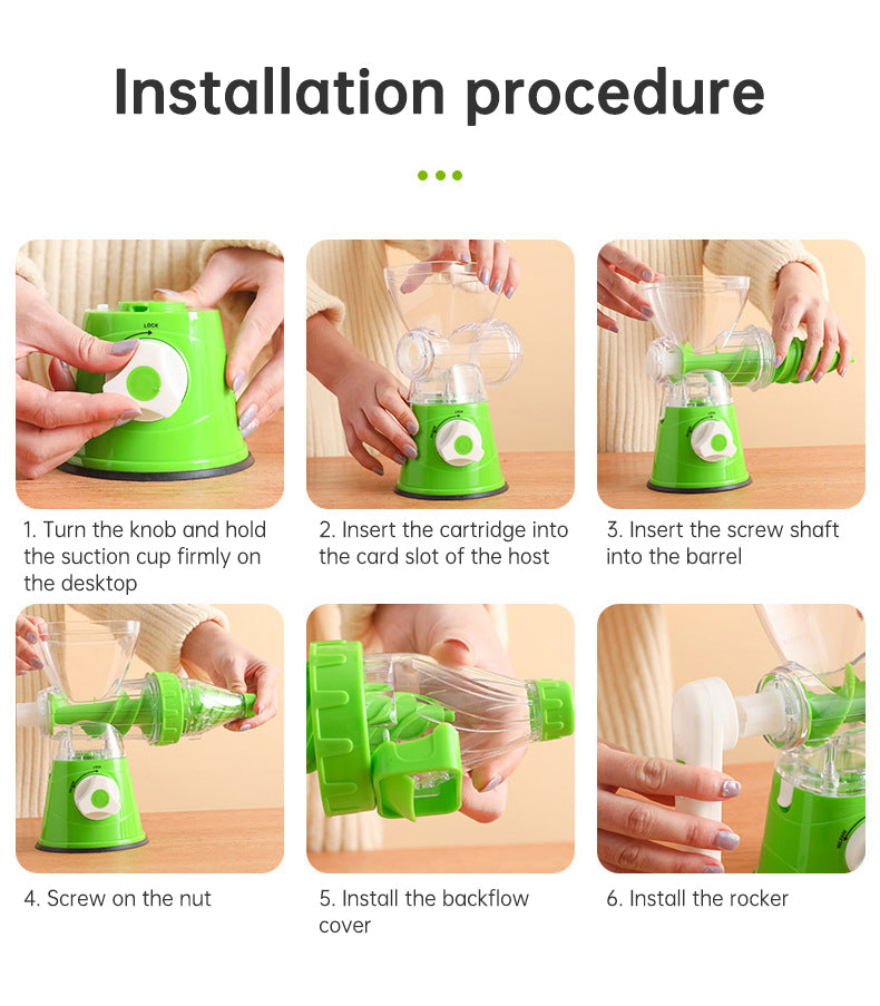 Multifunctional manual rotary juicer