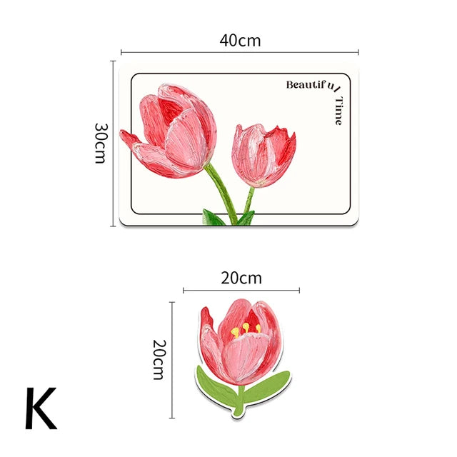 Set of 2 flower shaped placemats