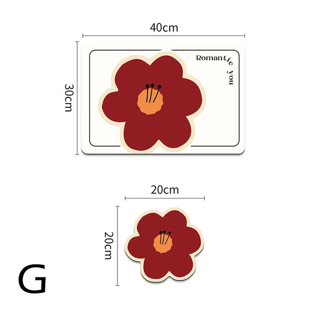 Set of 2 flower shaped placemats
