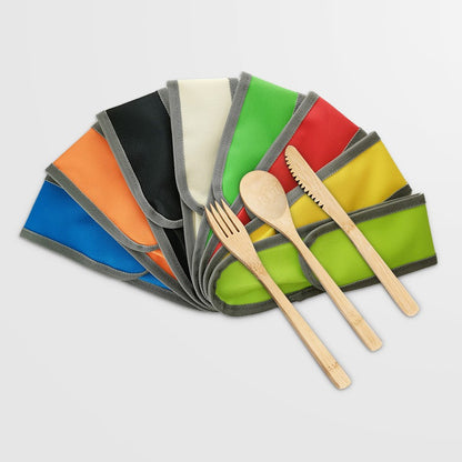 Bamboo knife, fork and spoon 20CM set