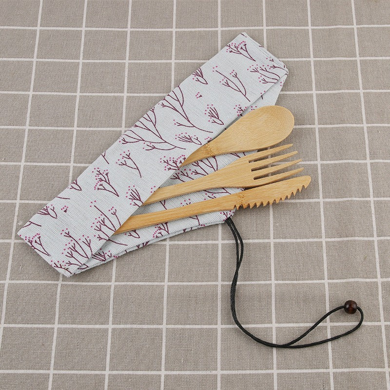 Bamboo knife, fork and spoon 20CM set