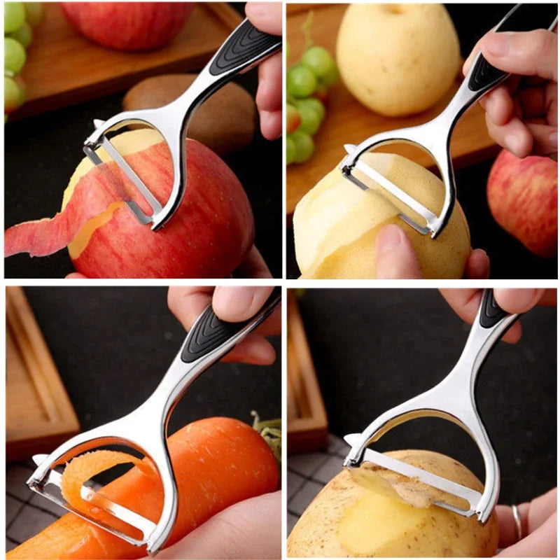 Multifunctional stainless steel peeler