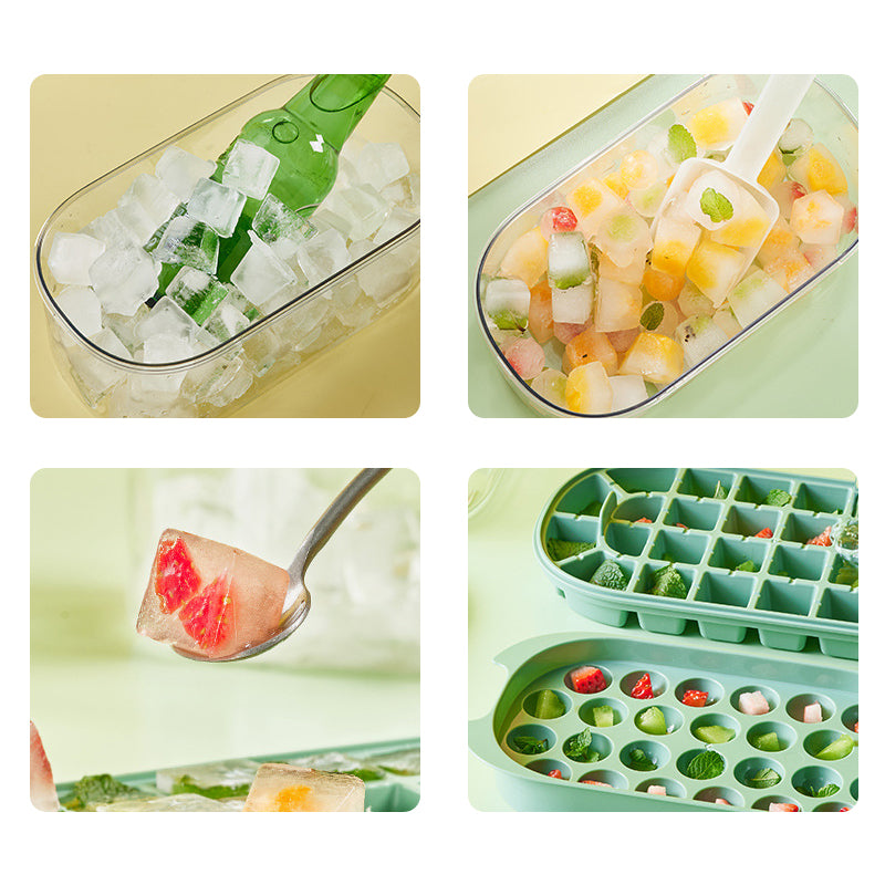 Push-type silicone 2-in-1 ice maker