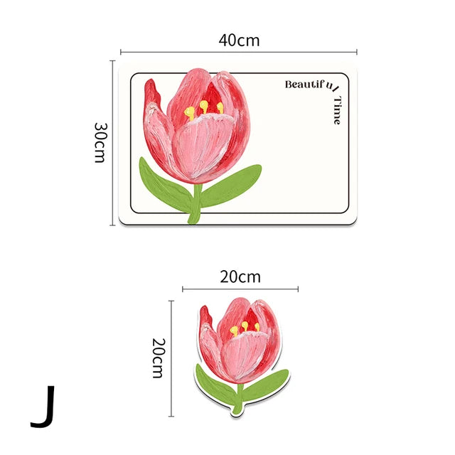 Set of 2 flower shaped placemats