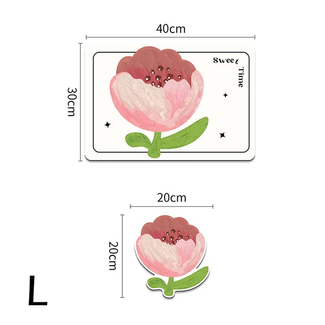 Set of 2 flower shaped placemats