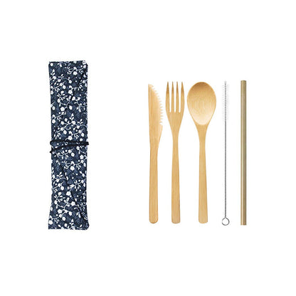 Cloth bag set outdoor environmentally friendly tableware