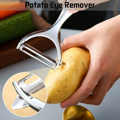 Multifunctional stainless steel peeler