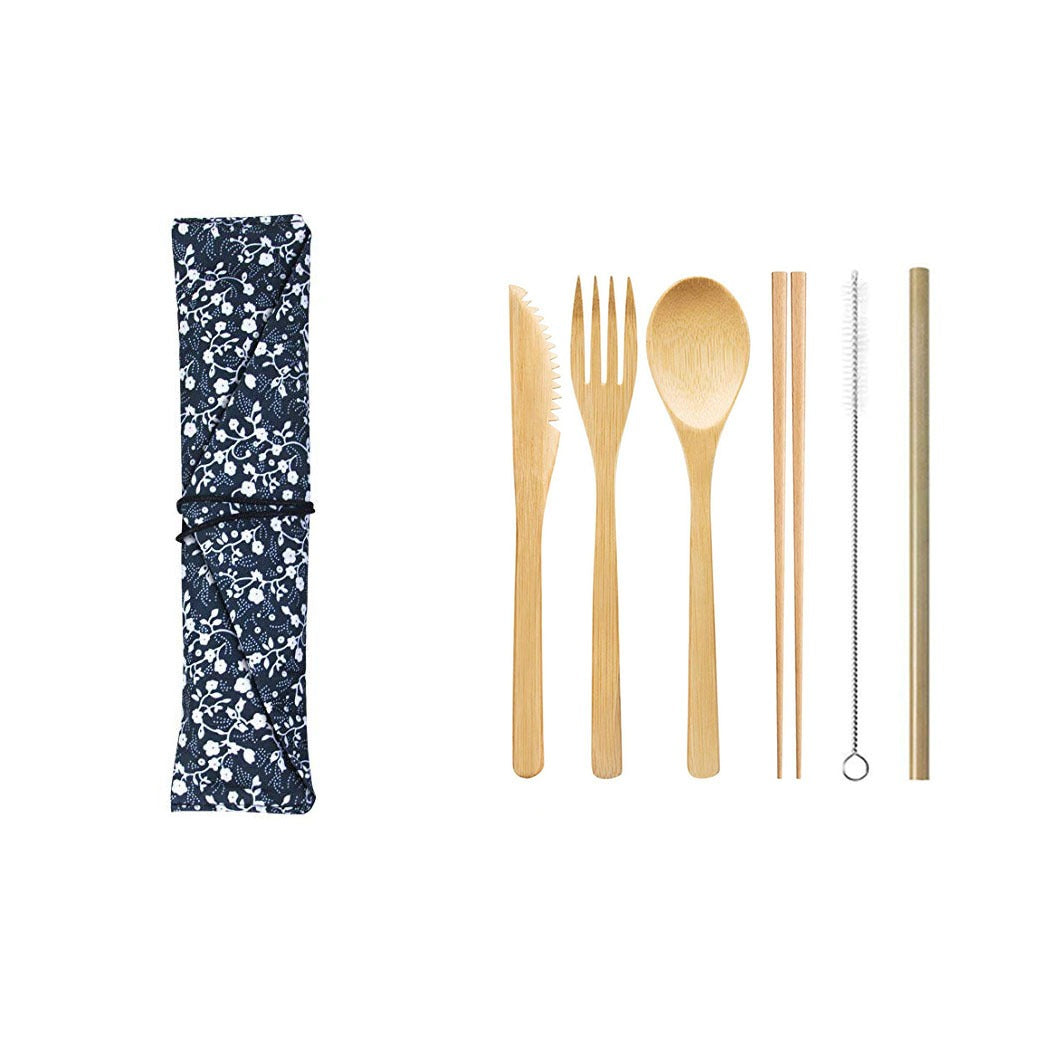Cloth bag set outdoor environmentally friendly tableware
