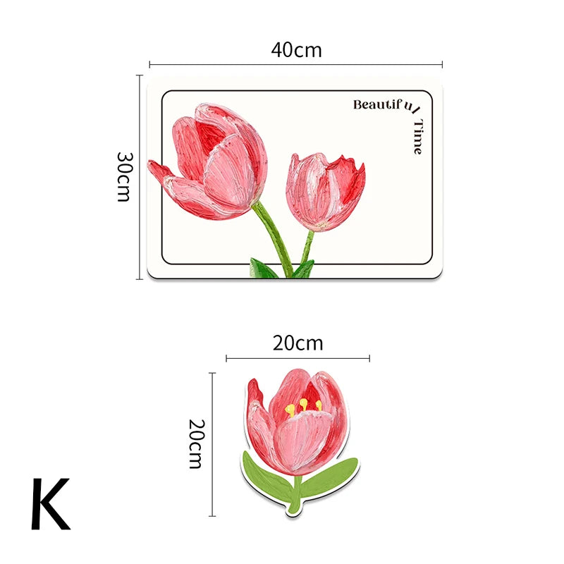 Set of 2 flower shaped placemats