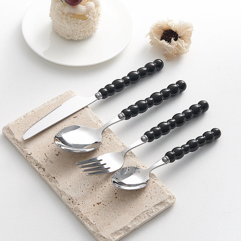 4-piece colorful pearl handle cutlery set