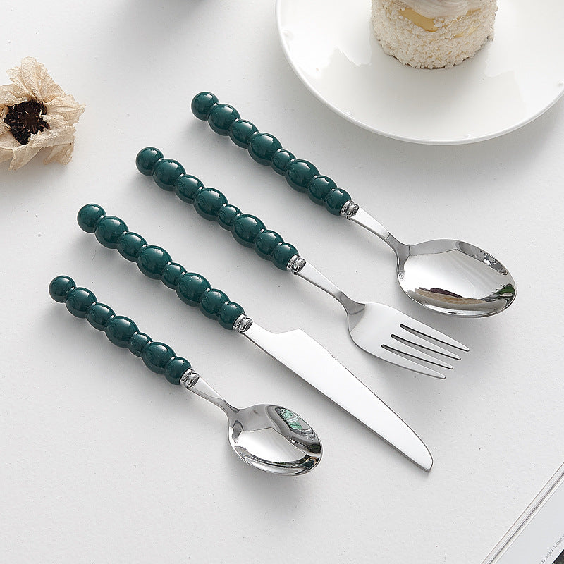 4-piece colorful pearl handle cutlery set