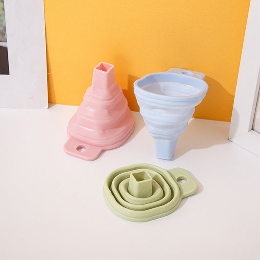 Silicone foldable telescopic long neck funnel