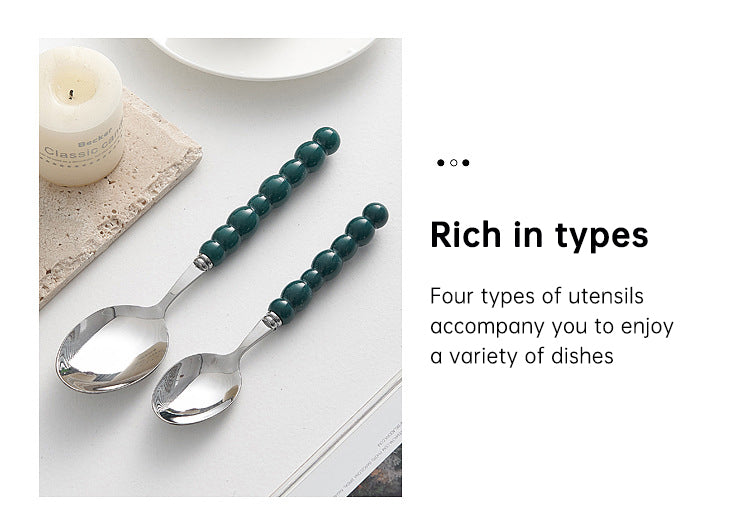 4-piece colorful pearl handle cutlery set