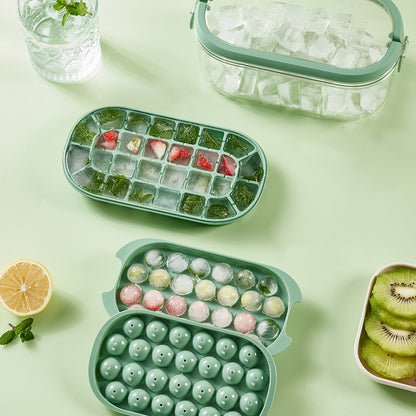 Push-type silicone 2-in-1 ice maker