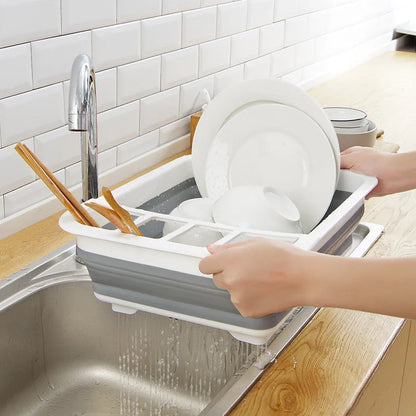 Foldable plastic dish rack