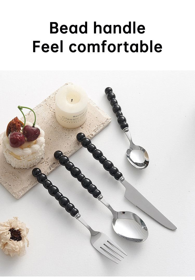 4-piece colorful pearl handle cutlery set