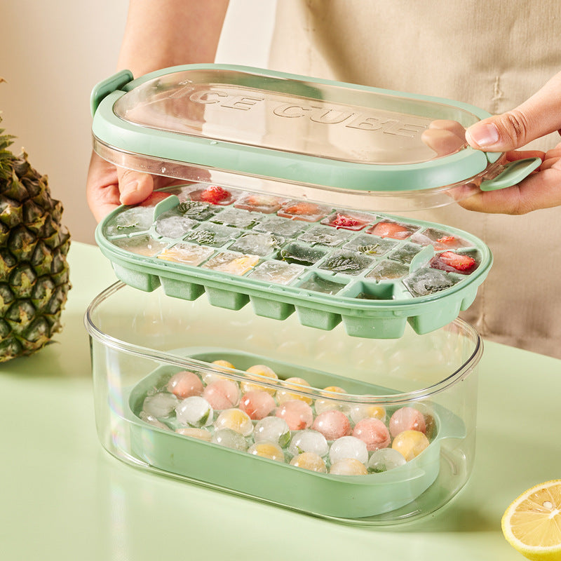 Push-type silicone 2-in-1 ice maker