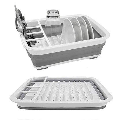 Foldable plastic dish rack