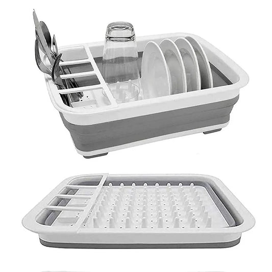 Foldable plastic dish rack