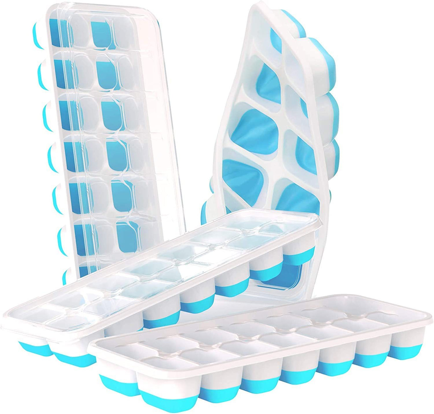 14 Square Food Grade Ice Cube Molds with Lids