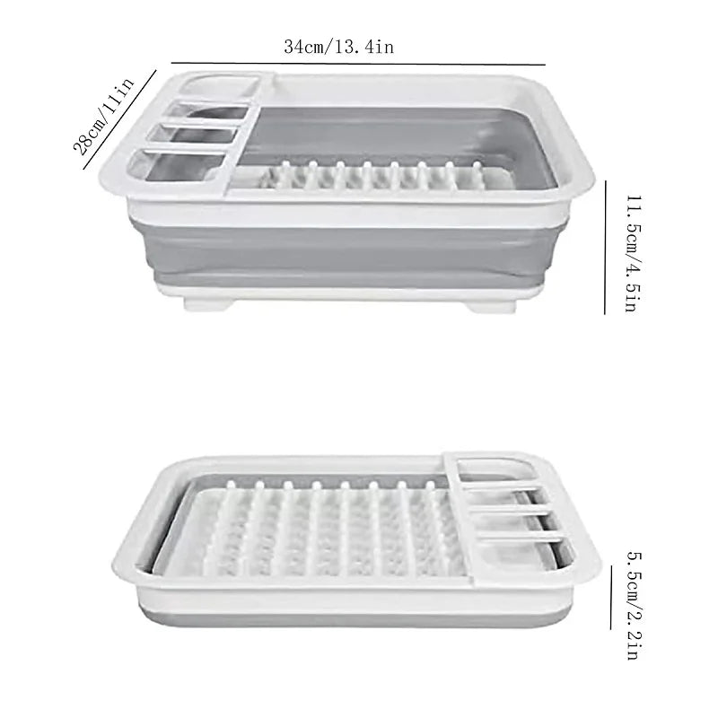 Foldable plastic dish rack