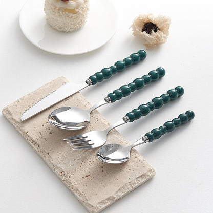 4-piece colorful pearl handle cutlery set