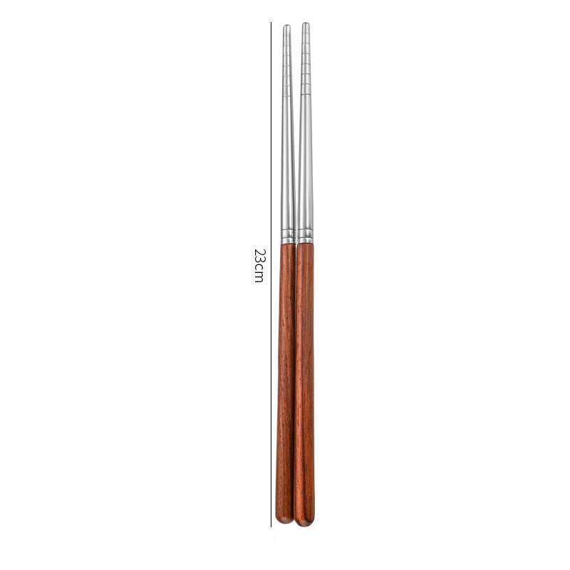 304 stainless steel cutlery with red solid wood handle