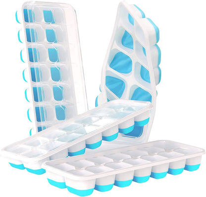 14 Square Food Grade Ice Cube Molds with Lids