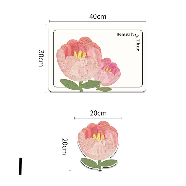 Set of 2 flower shaped placemats
