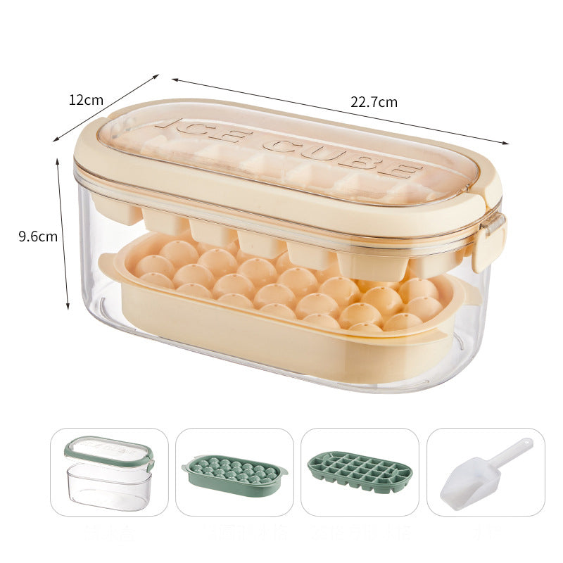 Push-type silicone 2-in-1 ice maker