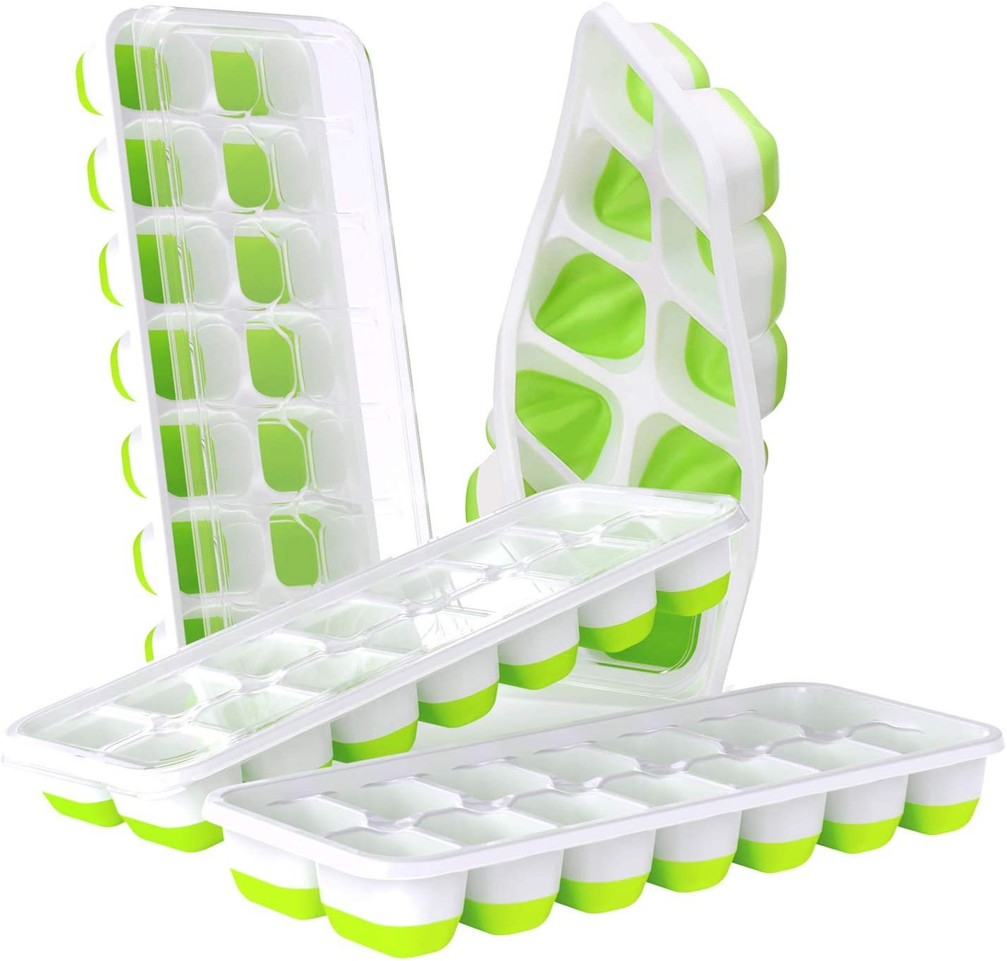 14 Square Food Grade Ice Cube Molds with Lids