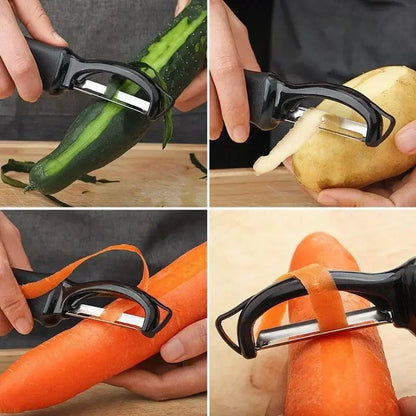 Rotating non-slip vegetable and fruit peeler