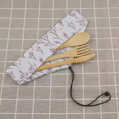 Bamboo knife, fork and spoon 20CM set