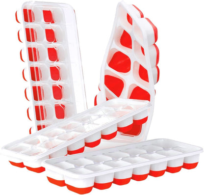 14 Square Food Grade Ice Cube Molds with Lids