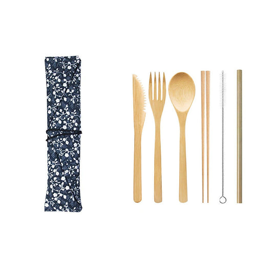 Cloth bag set outdoor environmentally friendly tableware