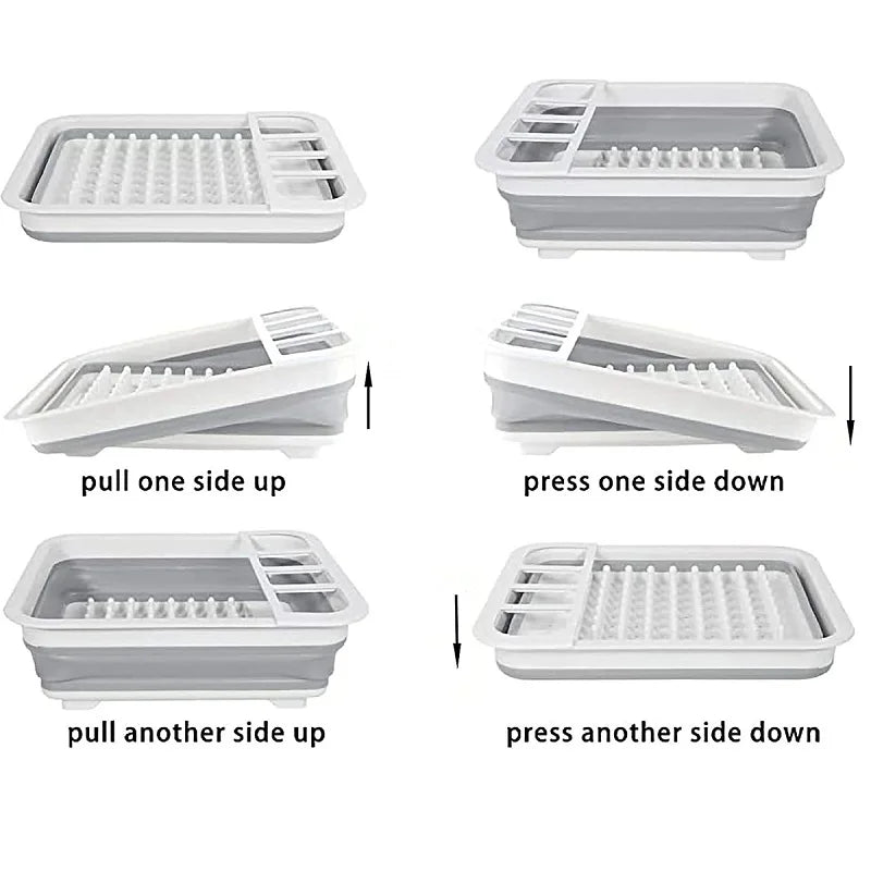 Foldable plastic dish rack