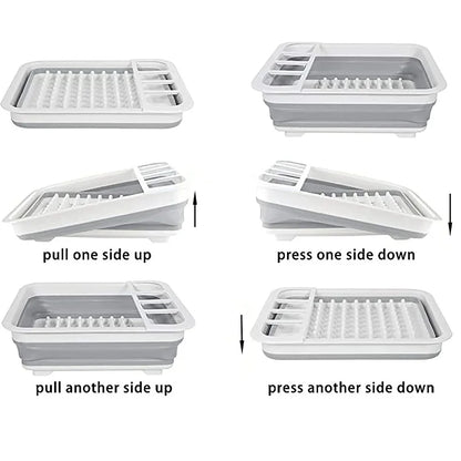 Foldable plastic dish rack