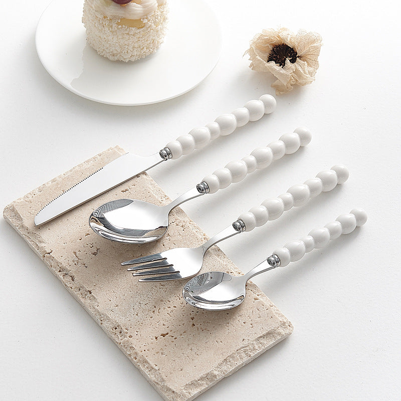 4-piece colorful pearl handle cutlery set