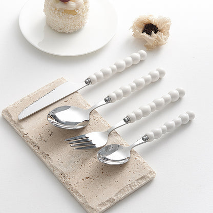 4-piece colorful pearl handle cutlery set