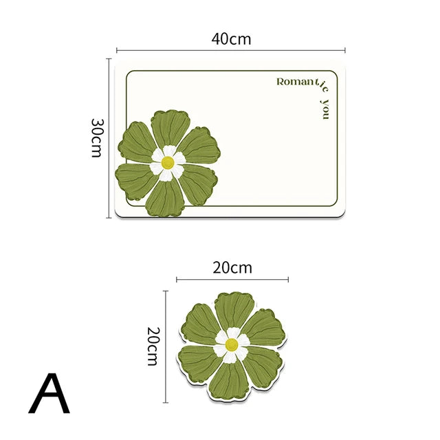 Set of 2 flower shaped placemats