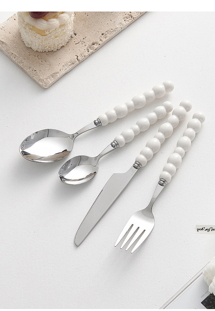4-piece colorful pearl handle cutlery set