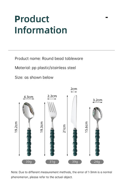 4-piece colorful pearl handle cutlery set