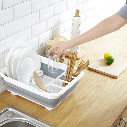 Foldable plastic dish rack