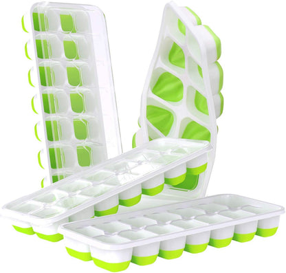 14 Square Food Grade Ice Cube Molds with Lids