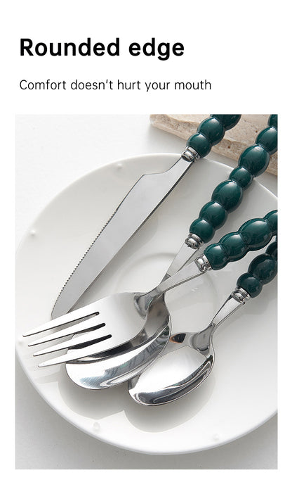 4-piece colorful pearl handle cutlery set