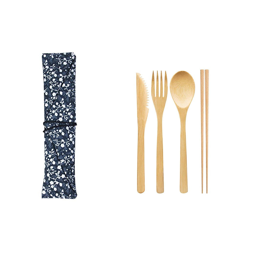 Cloth bag set outdoor environmentally friendly tableware