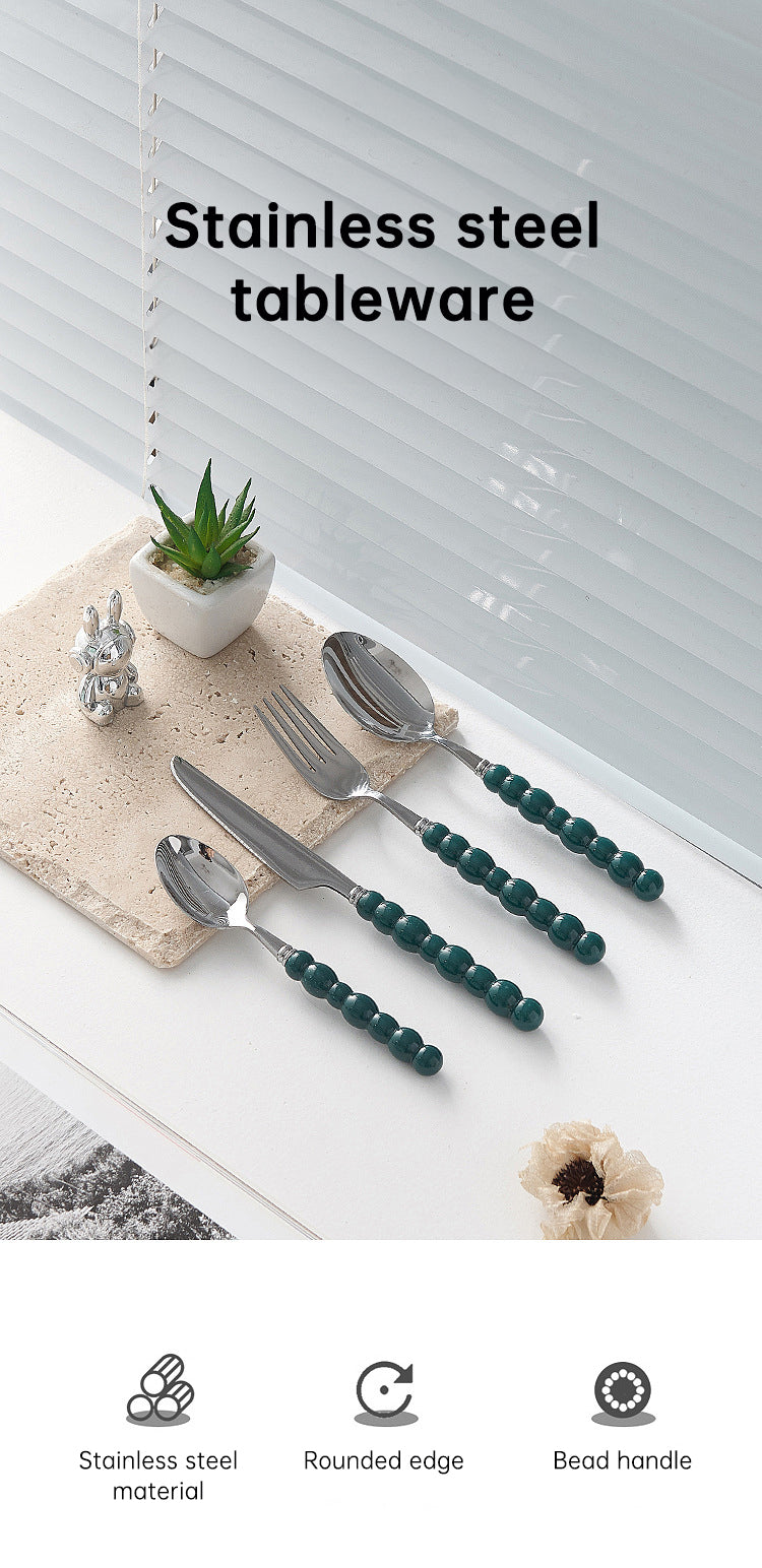 4-piece colorful pearl handle cutlery set