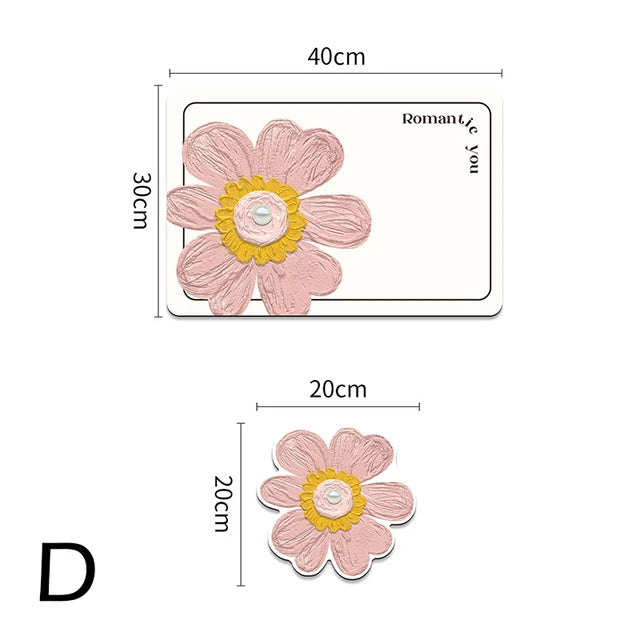 Set of 2 flower shaped placemats